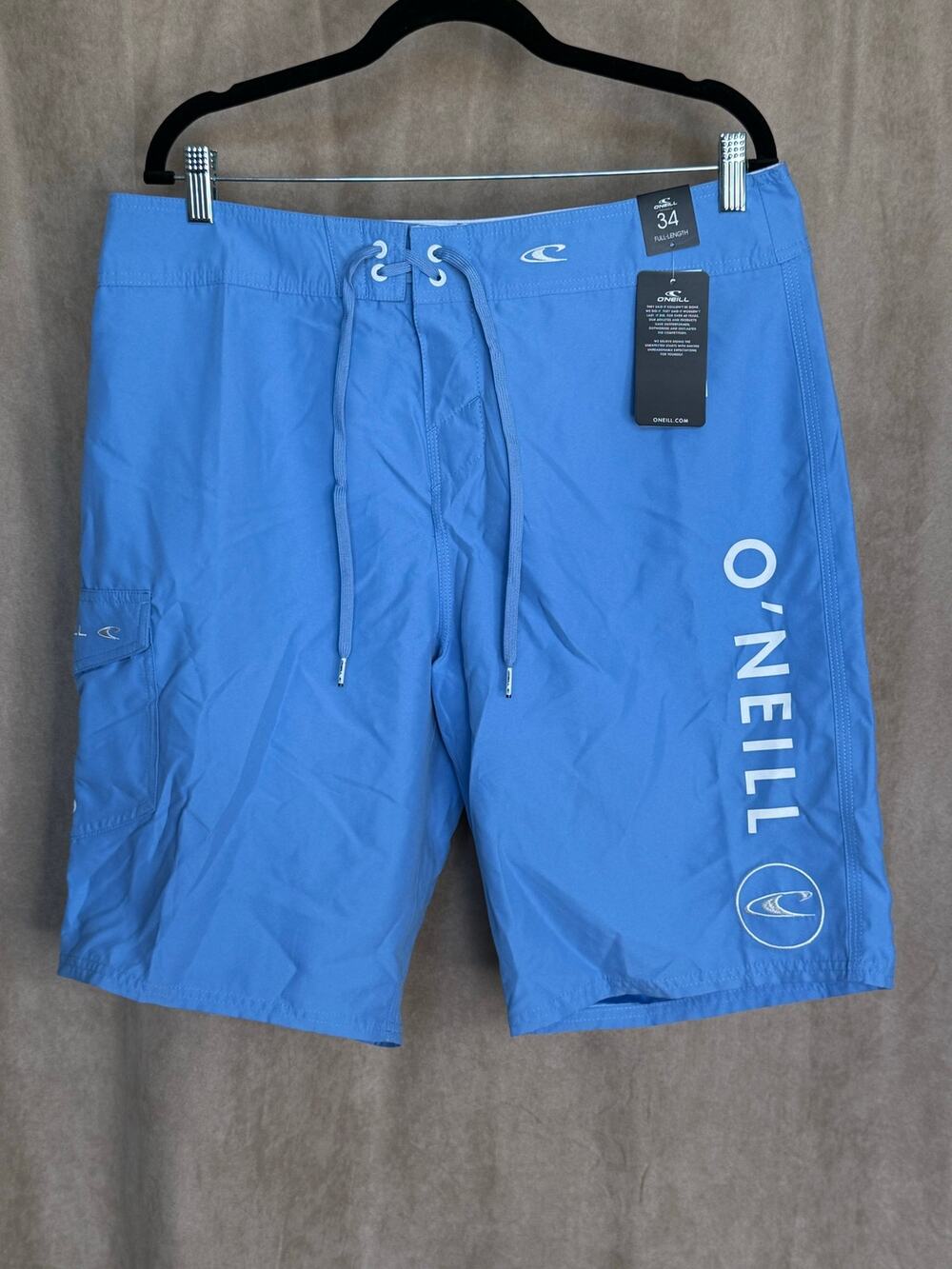 O’Neill Blue Santa Cruz Solid 20” Swim Trunks Shorts Boardshorts 34 NWT